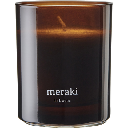 Scented candles, dark wood, brown