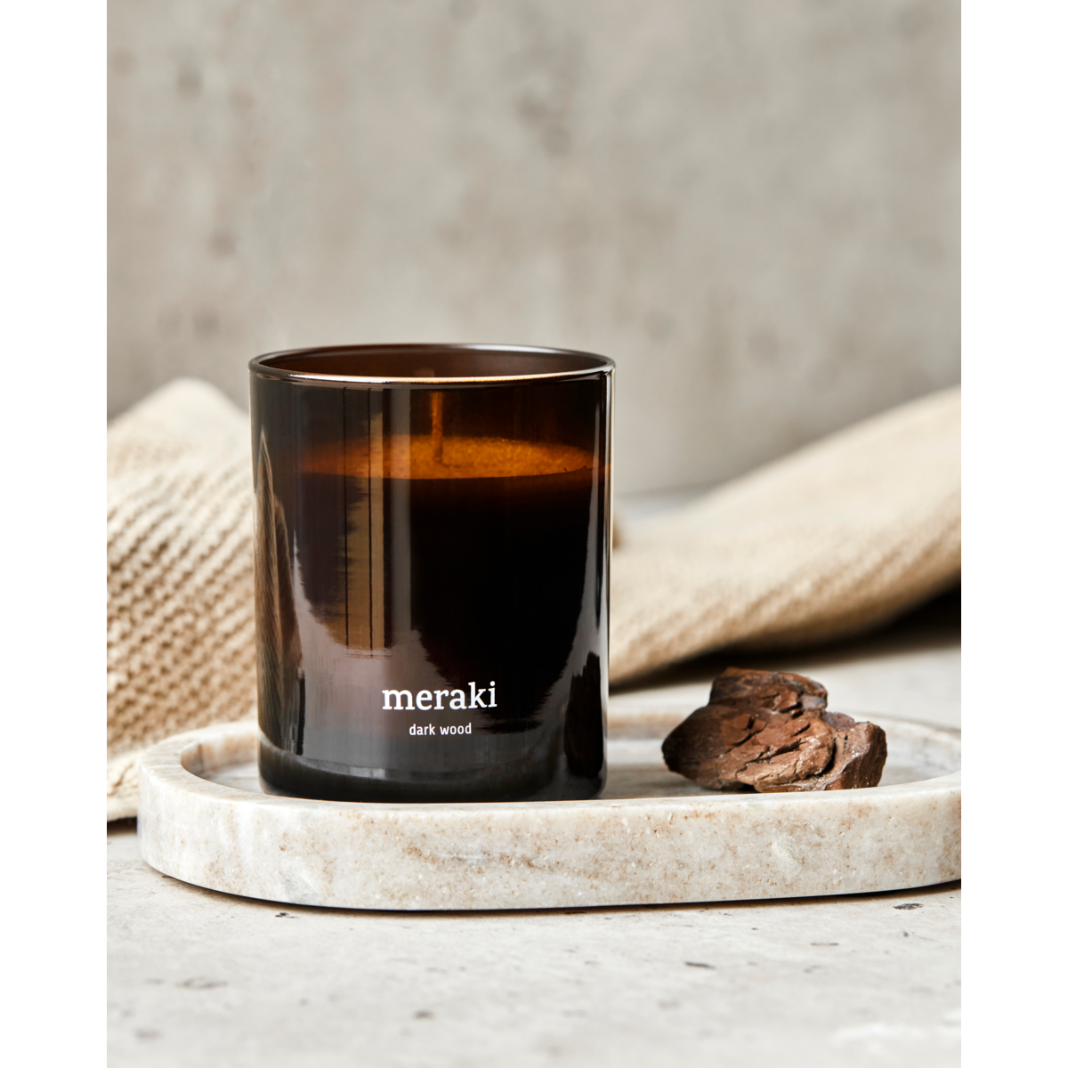 Scented candles, dark wood, brown