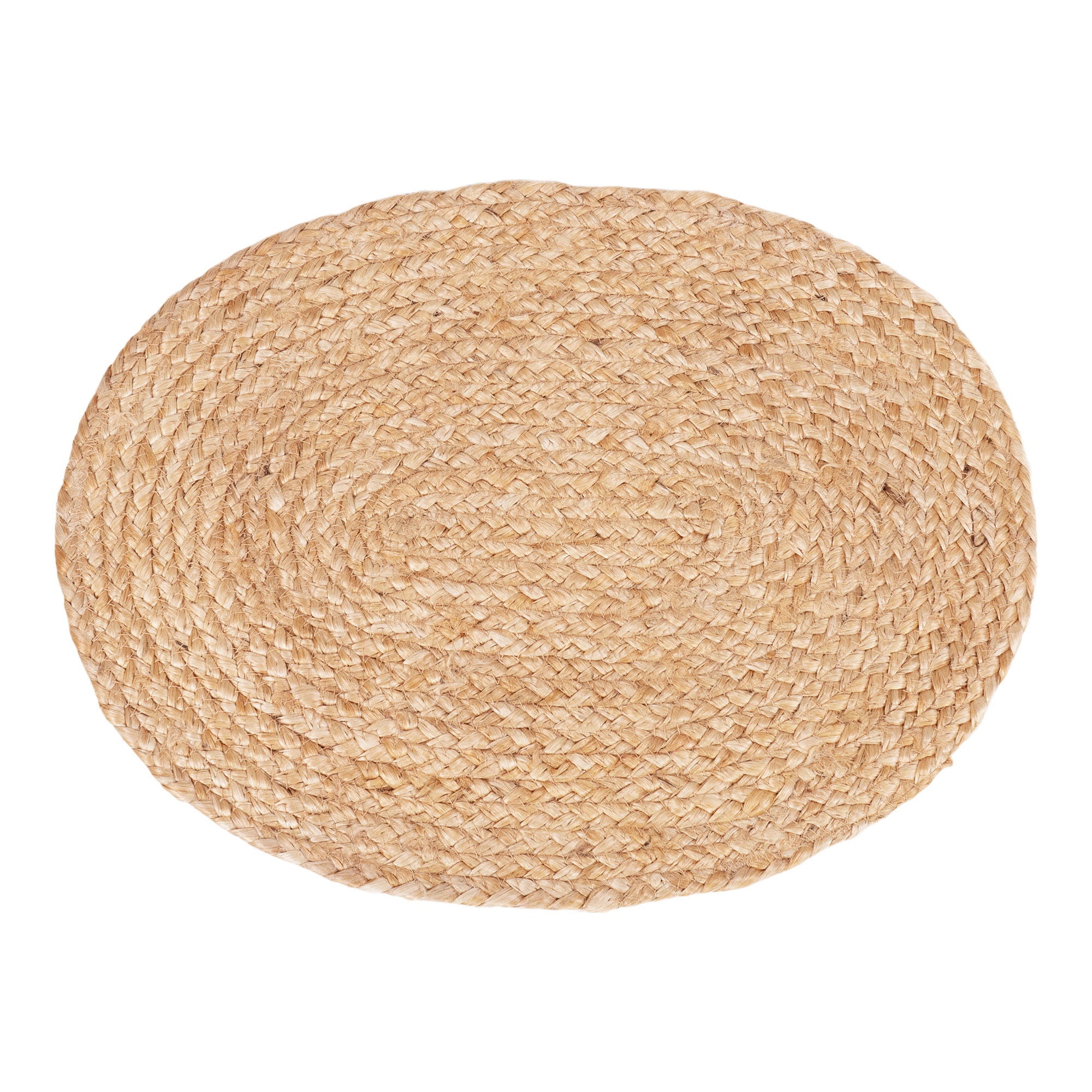 Bombay cover wipes - cover wipes in braided jute, nature, oval, 35x45 cm, set of 4