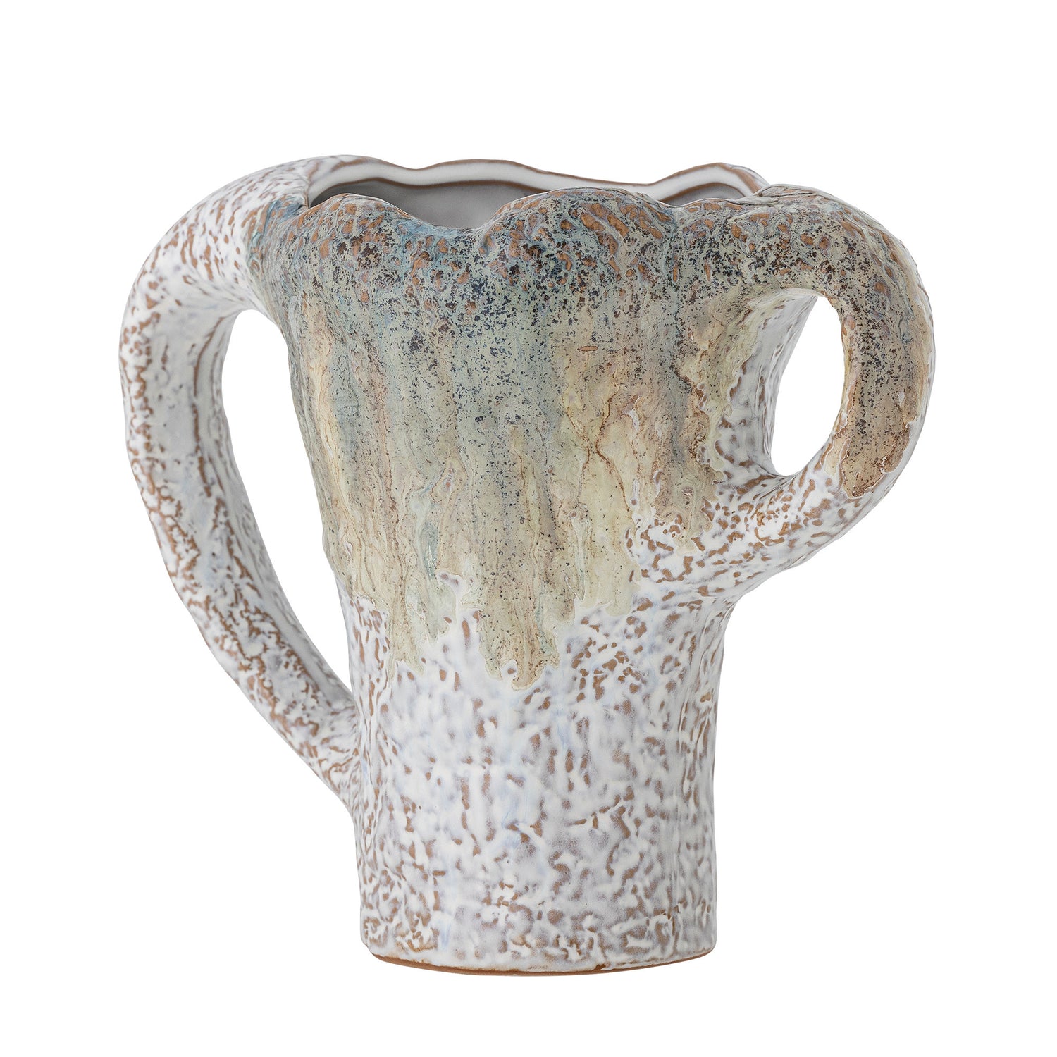 Bloomingville Ledger Vase, Green, Stoneware