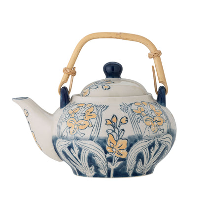 Creative Collection Myah teapot w/tesi, blue, stoneware