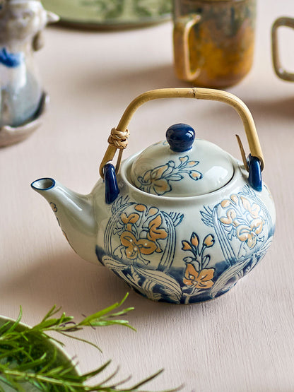 Creative Collection Myah teapot w/tesi, blue, stoneware