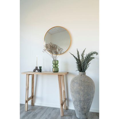 Madrid mirror - mirror in aluminum, brass look, Ø60 cm