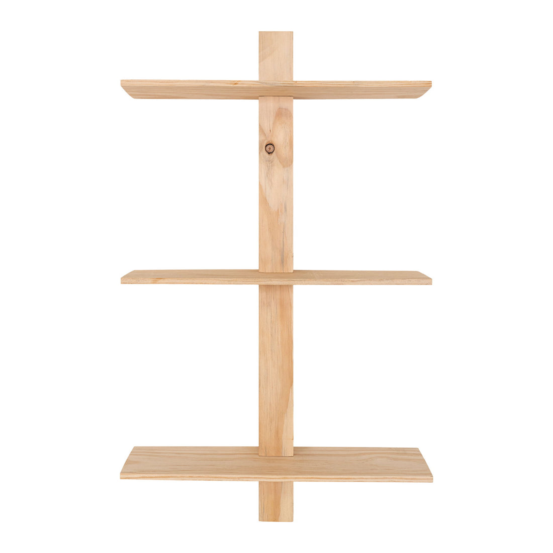 Almelo Shelf - Wall Shelf, 3 Shelves in Natural Wood 50x15x83 cm