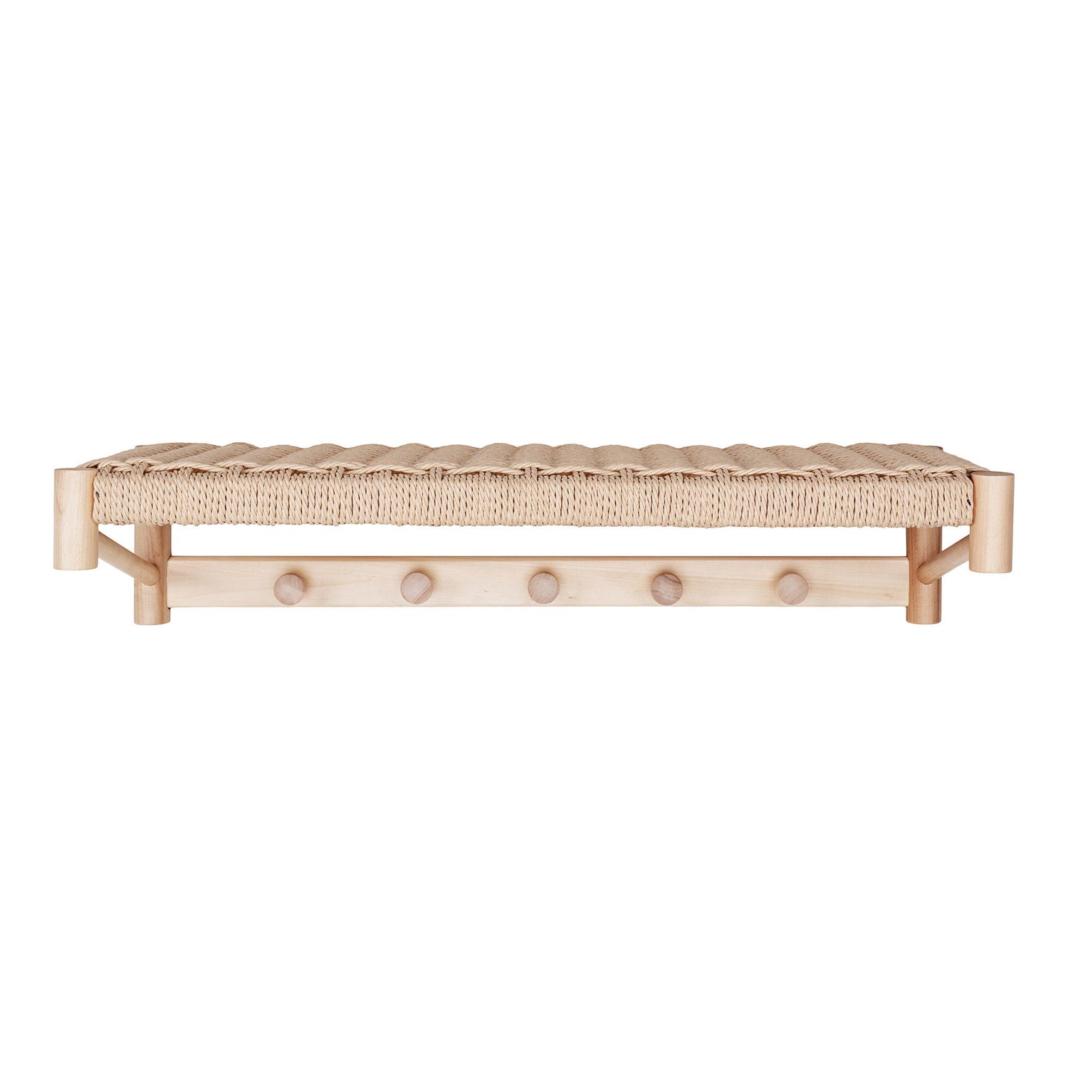 Abano Hat Shelf - Hat Shelf, Poppel Wood, Nature Braid Shelf 78x31 cm