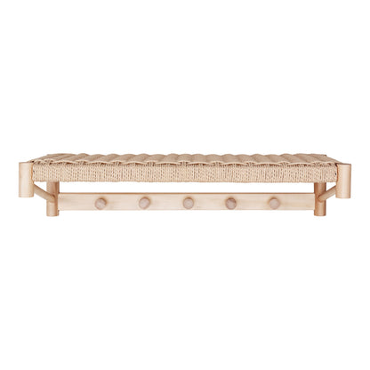 Abano Hat Shelf - Hat Shelf, Poppel Wood, Nature Braid Shelf 78x31 cm