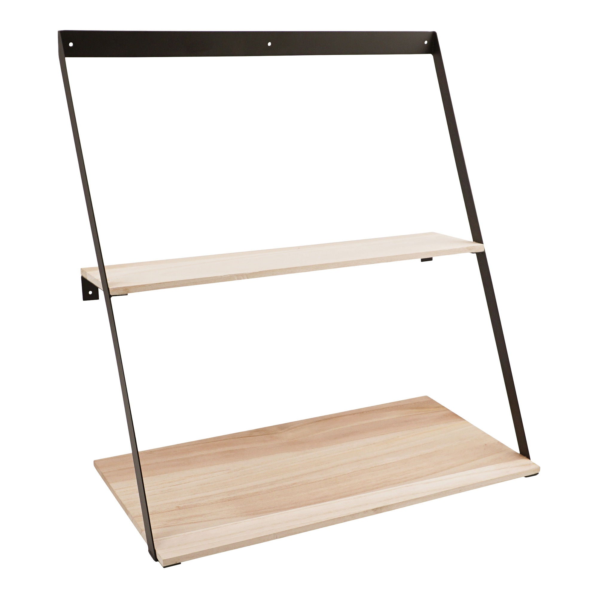 Bern Shelf - wall shelf, steel and pine tree 50x21x52 cm