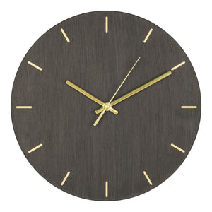 Asti wall clock - wall clock in steel, gray wooden structure, round, Ø30 cm