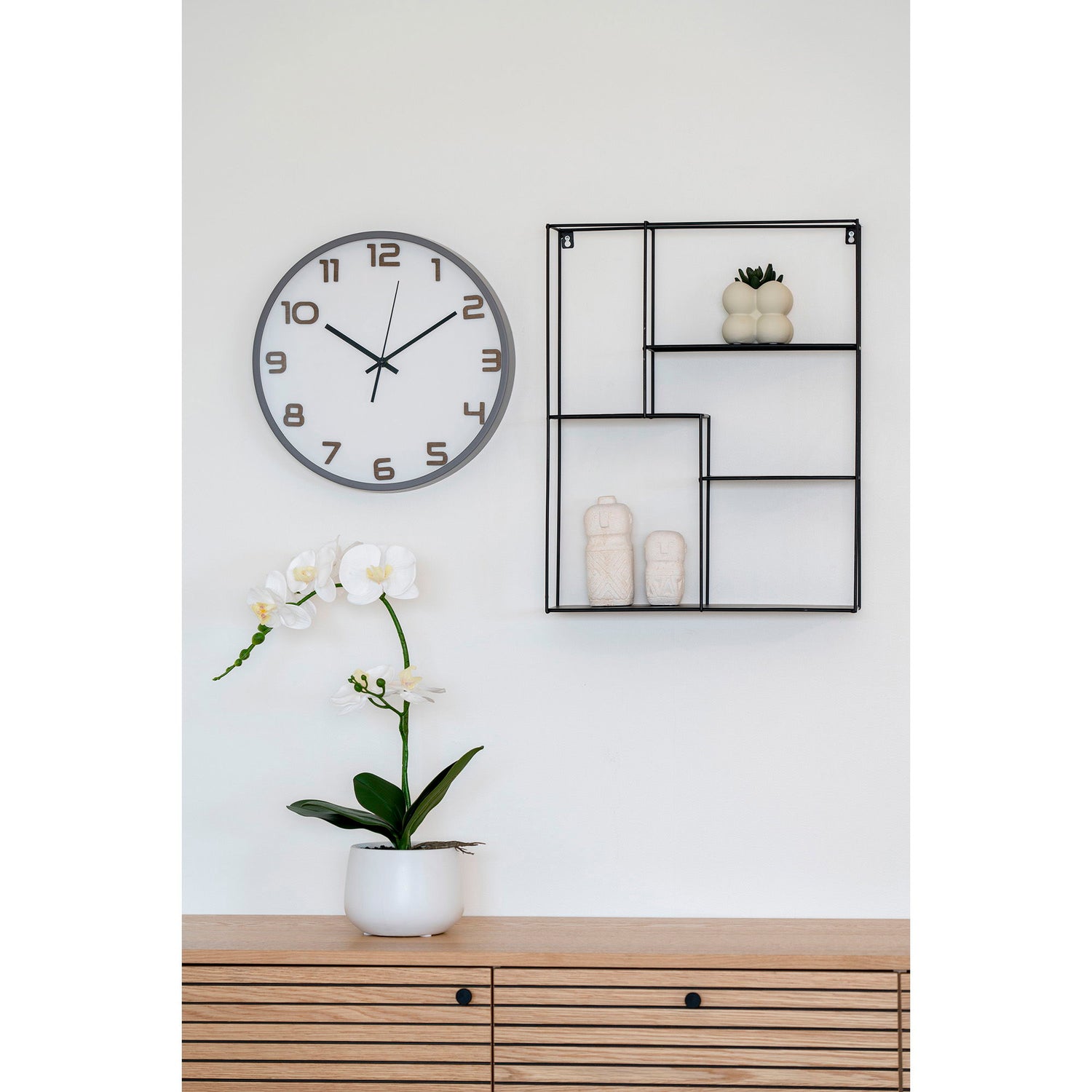 Greenwich wall clock - wall clock, gray, silent Ø35 cm