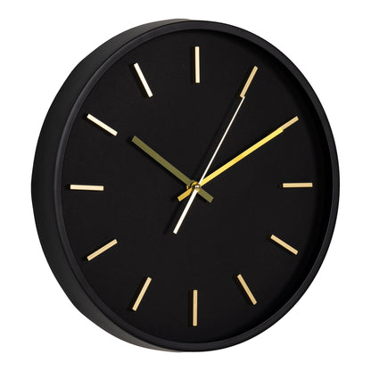 Kensington wall clock - wall clock, black, silent Ø35 cm