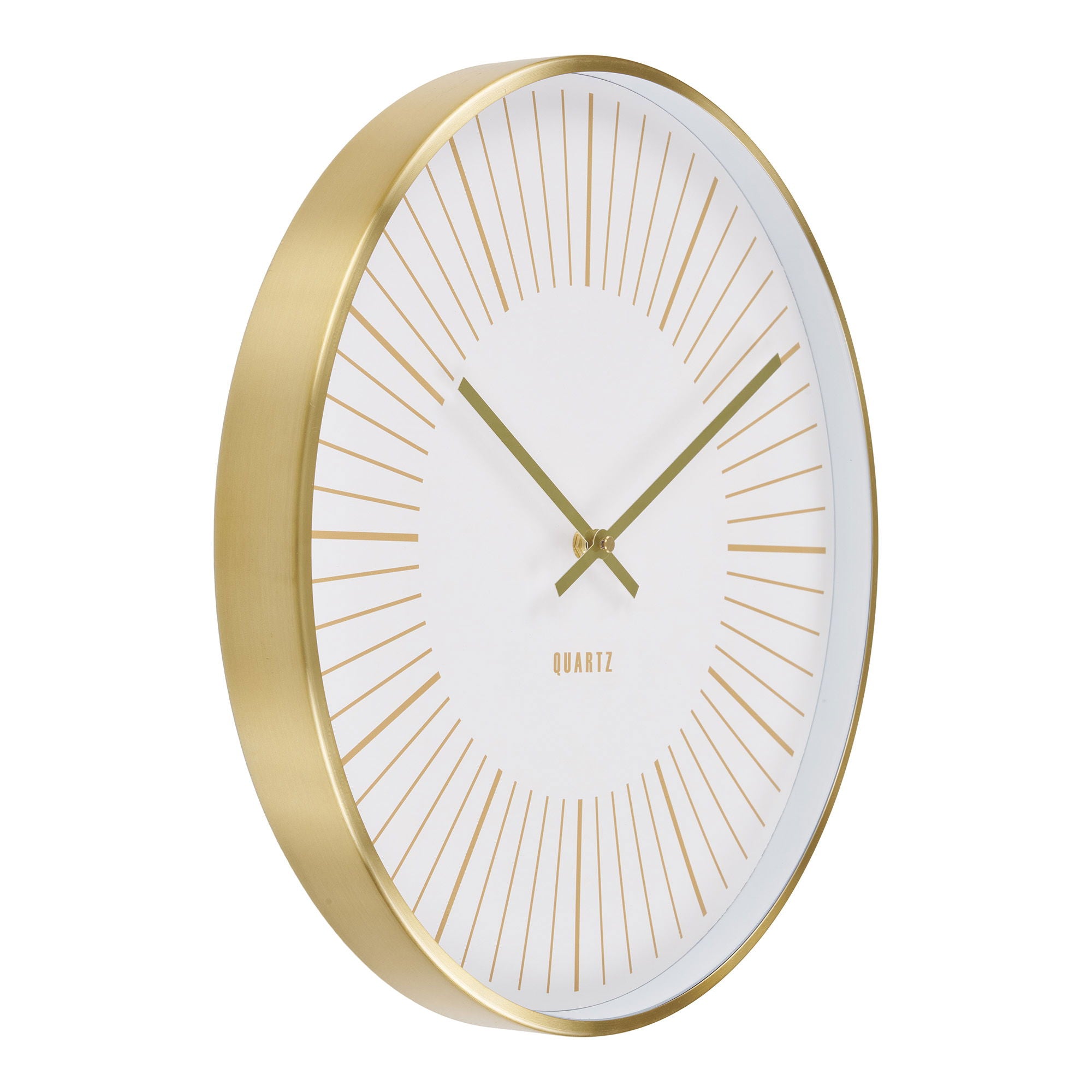 Wall clock, aluminum, gold, silent&lt;br&gt;Ø40 cm