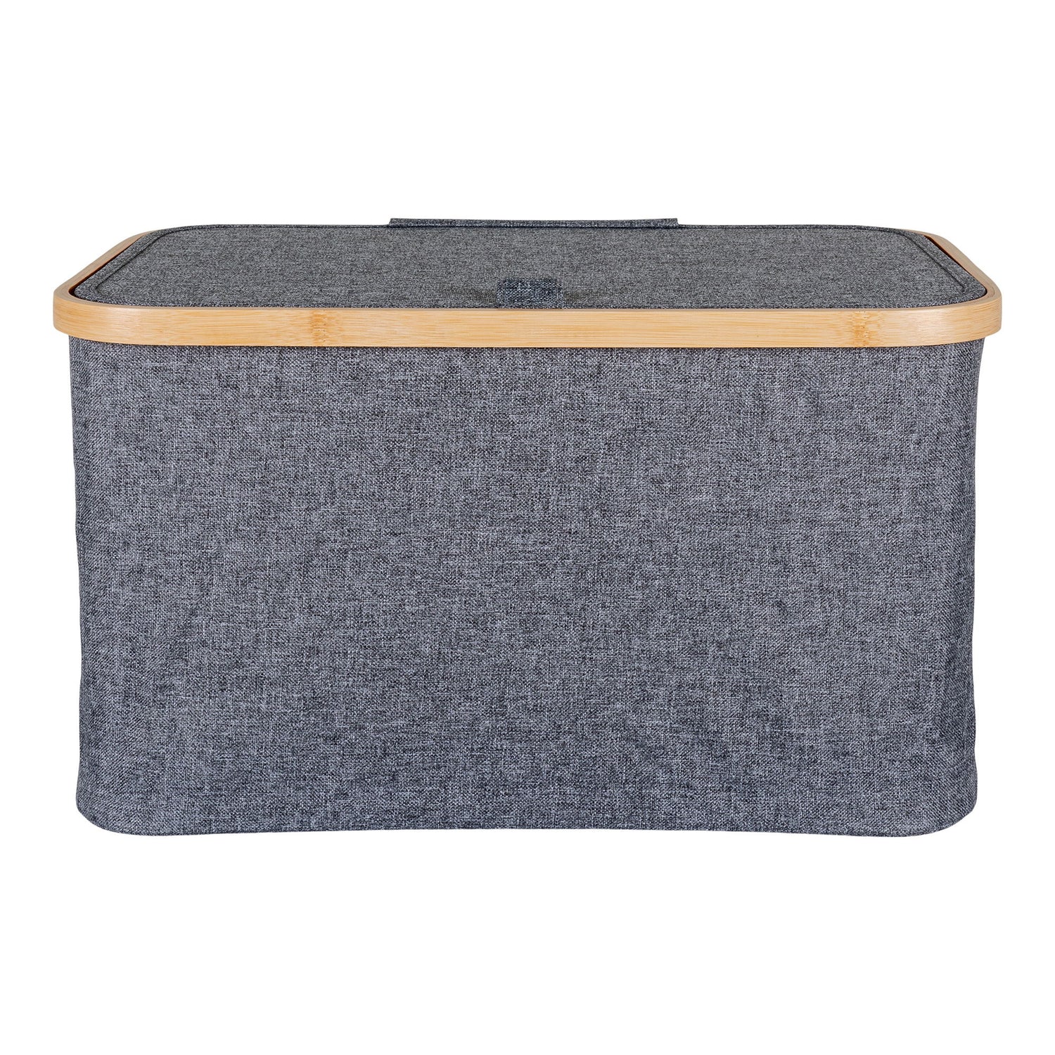 Noto basket - basket in bamboo/fabric, dark gray, 30x45x25 cm