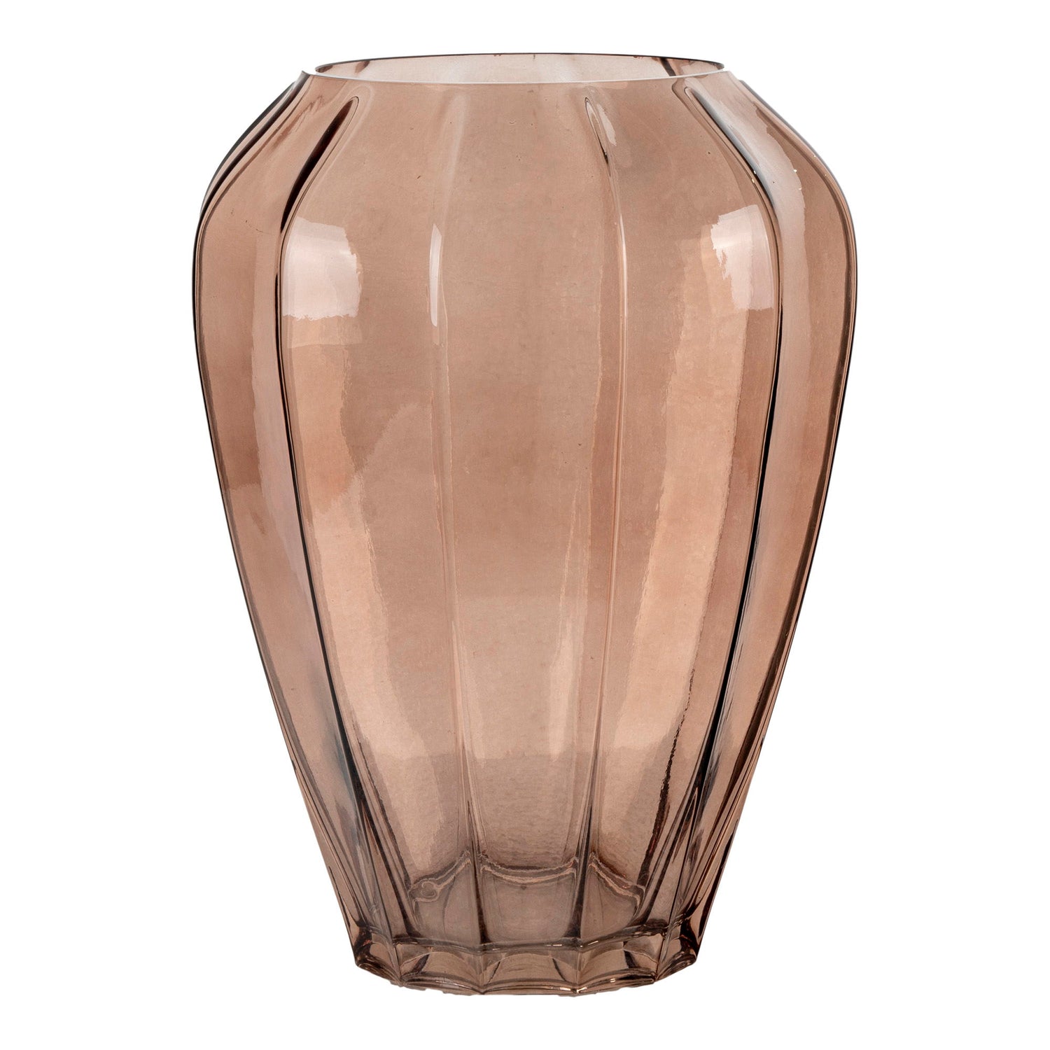 Vase - vase in glass, brown, Ø22x29 cm