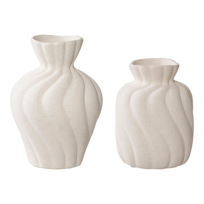 Vase - vase, ceramics, white, set of 2