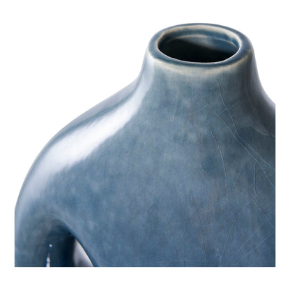 Vase - Vase, Ceramics, Blue 18.5x9.5x24.5 cm