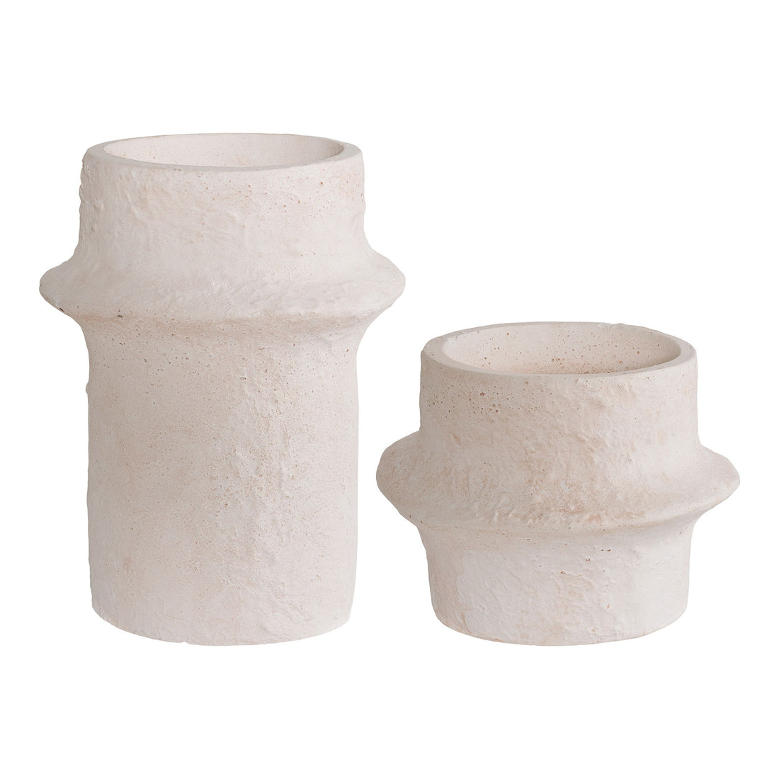 Candlesticks - candlesticks, cement, white, set of 2