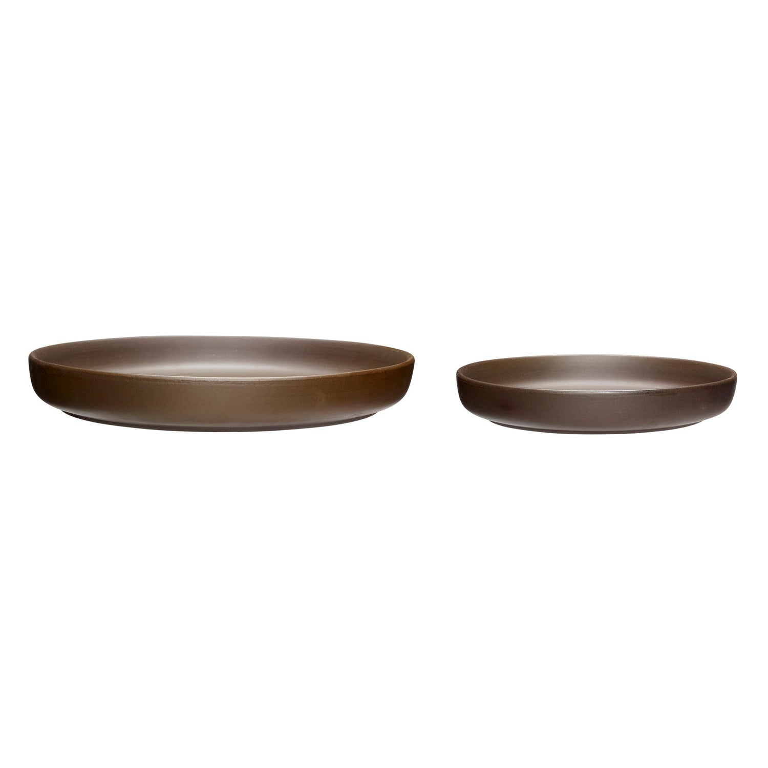 Hübsch Clay plates brown (set of 2)