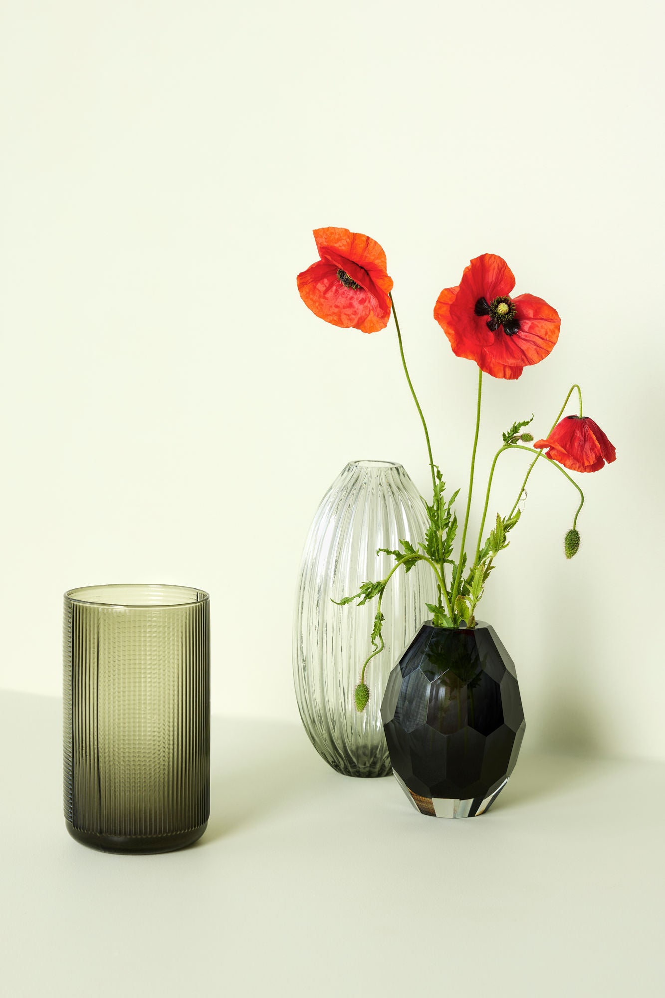 Hübsch facet vase burgundy