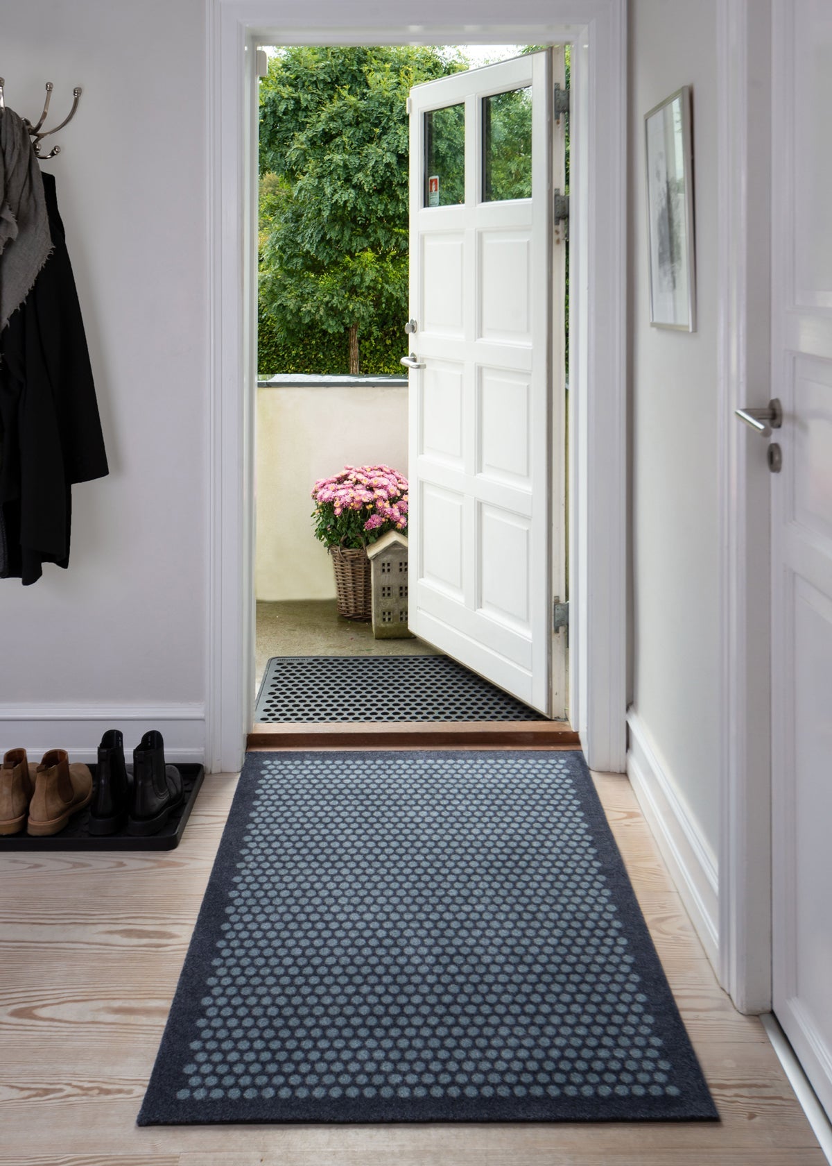 Floor mat 90 x 130 cm - dot/gray