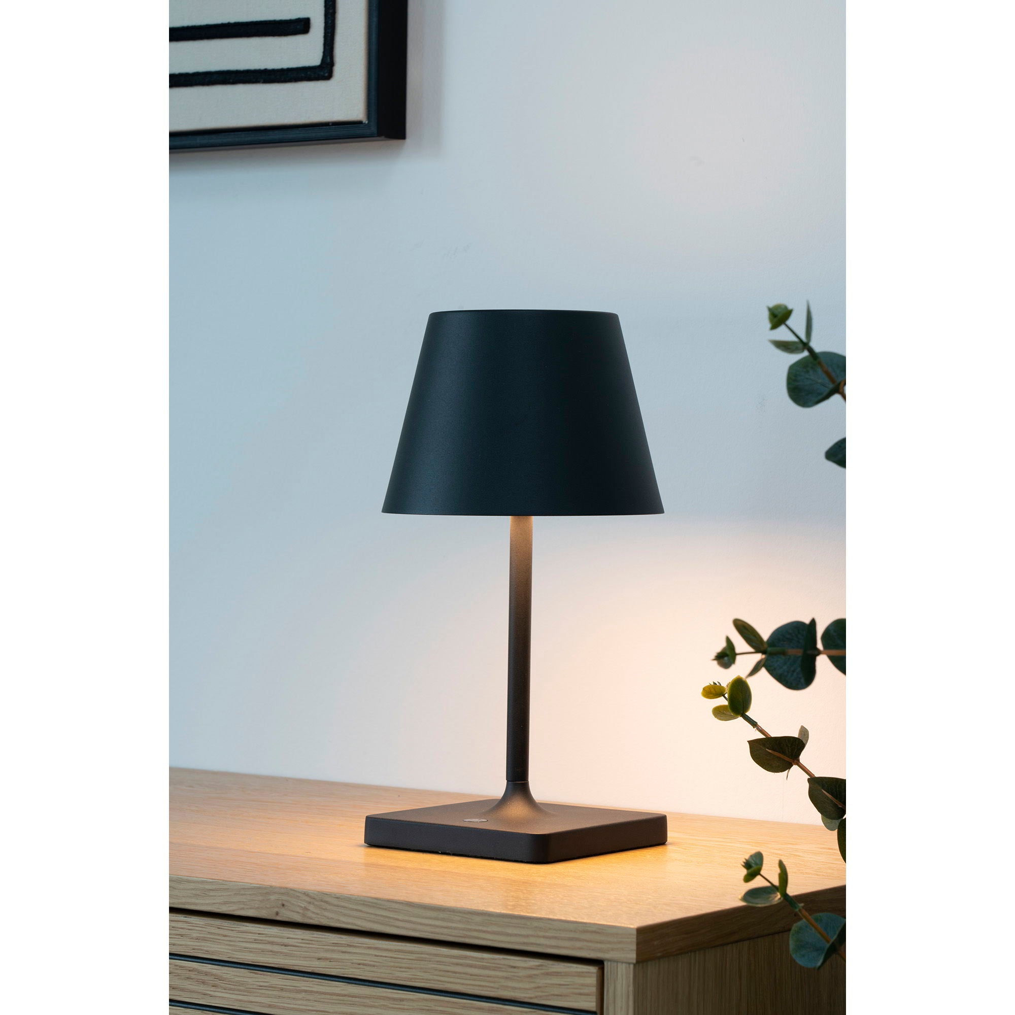 Dean LED table lamp - table lamp, black, rechargeable