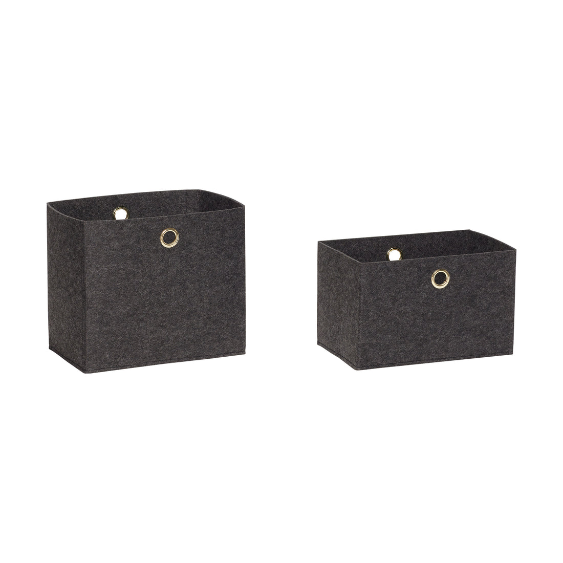 Hübsch - felt basket, gray, square, S/2 - 40x25xH35, 40x25xH25cm