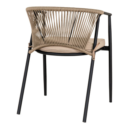 Naples dining chair - dining table chair, gray rope and black legs