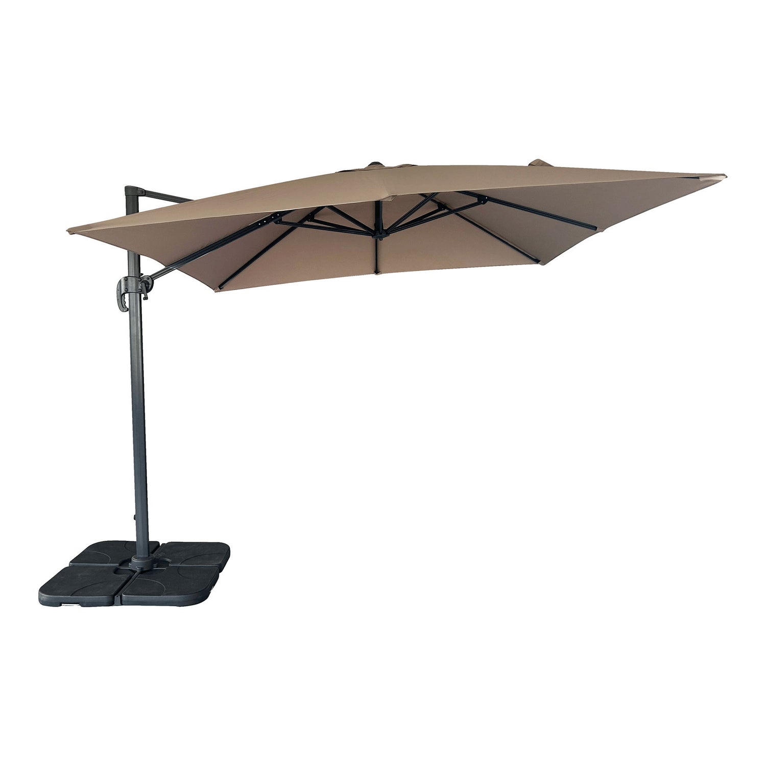 Hanging parasol, with foot, alu cane, sand&lt;br&gt;300x300 cm