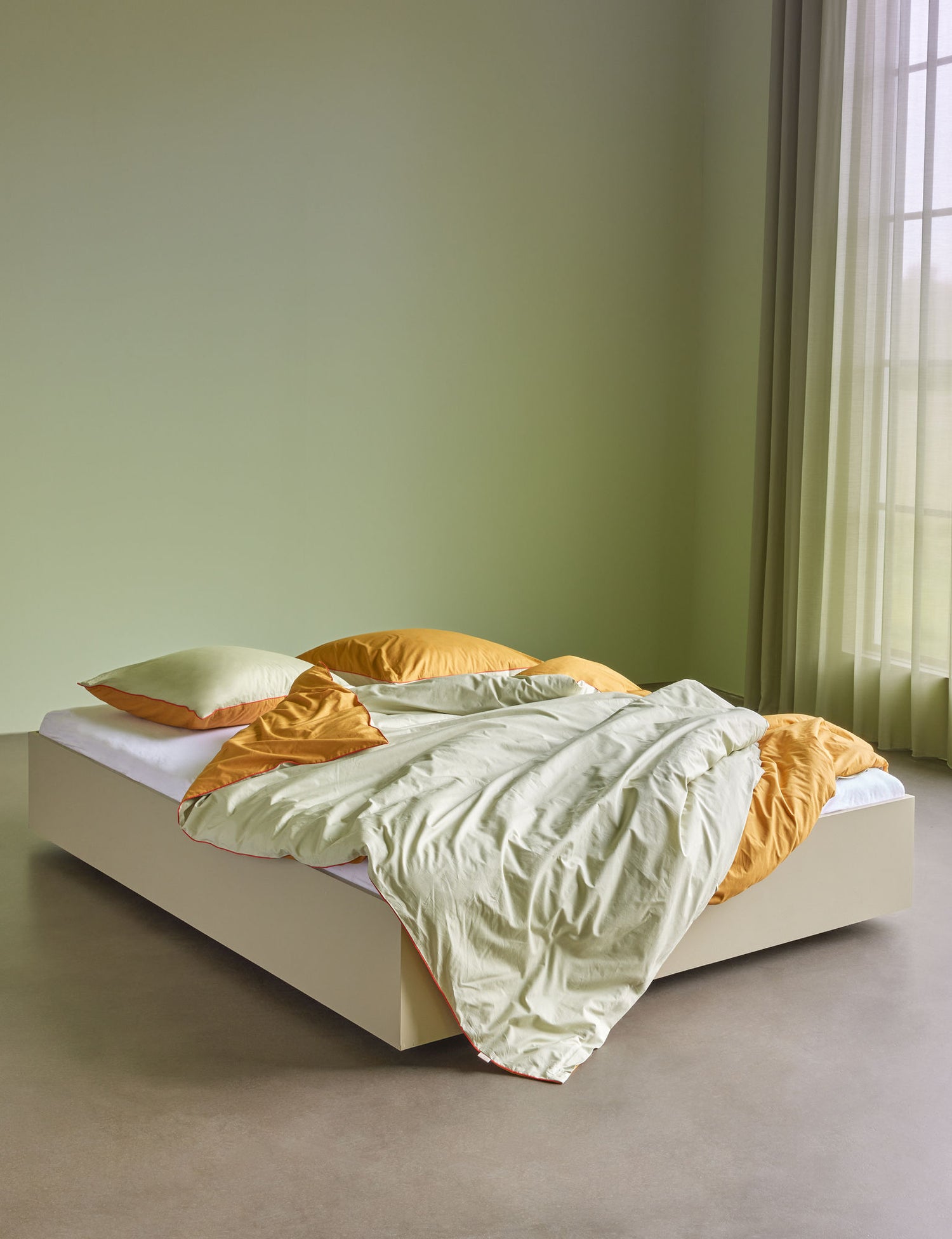 Hübsch AKI bedding 80/220 Orange/Green