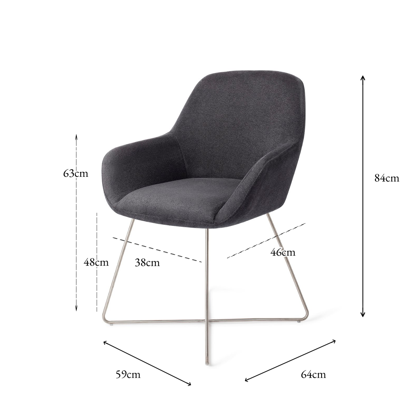 Kushi Dining Chair Black-Out