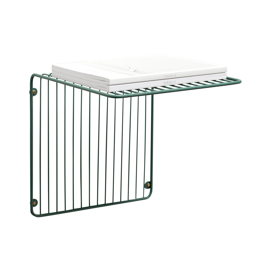 Hübsch - Wall Shelf, Metal, Green - 31x31xH31cm