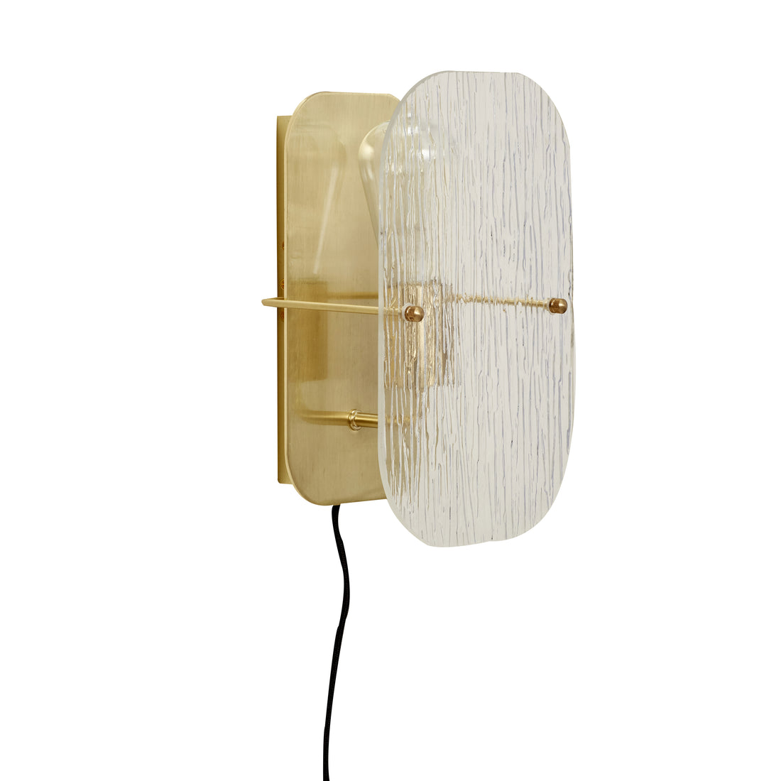 Hübsch ruffle wall lamp brass color