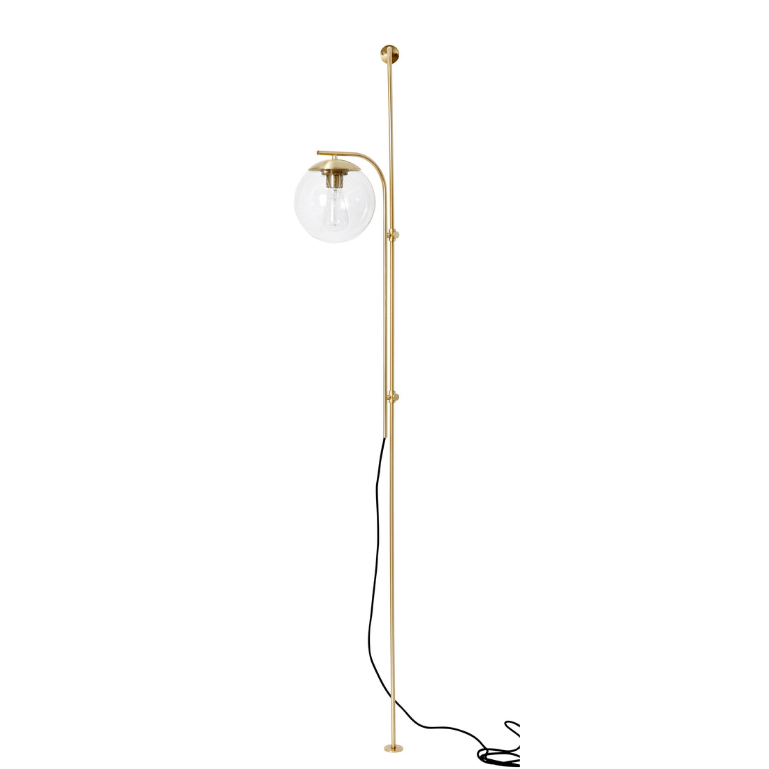 Hübsch - Wall lamp, Metal/Glass, Brass/Ready - 19x52xH182cm, E27