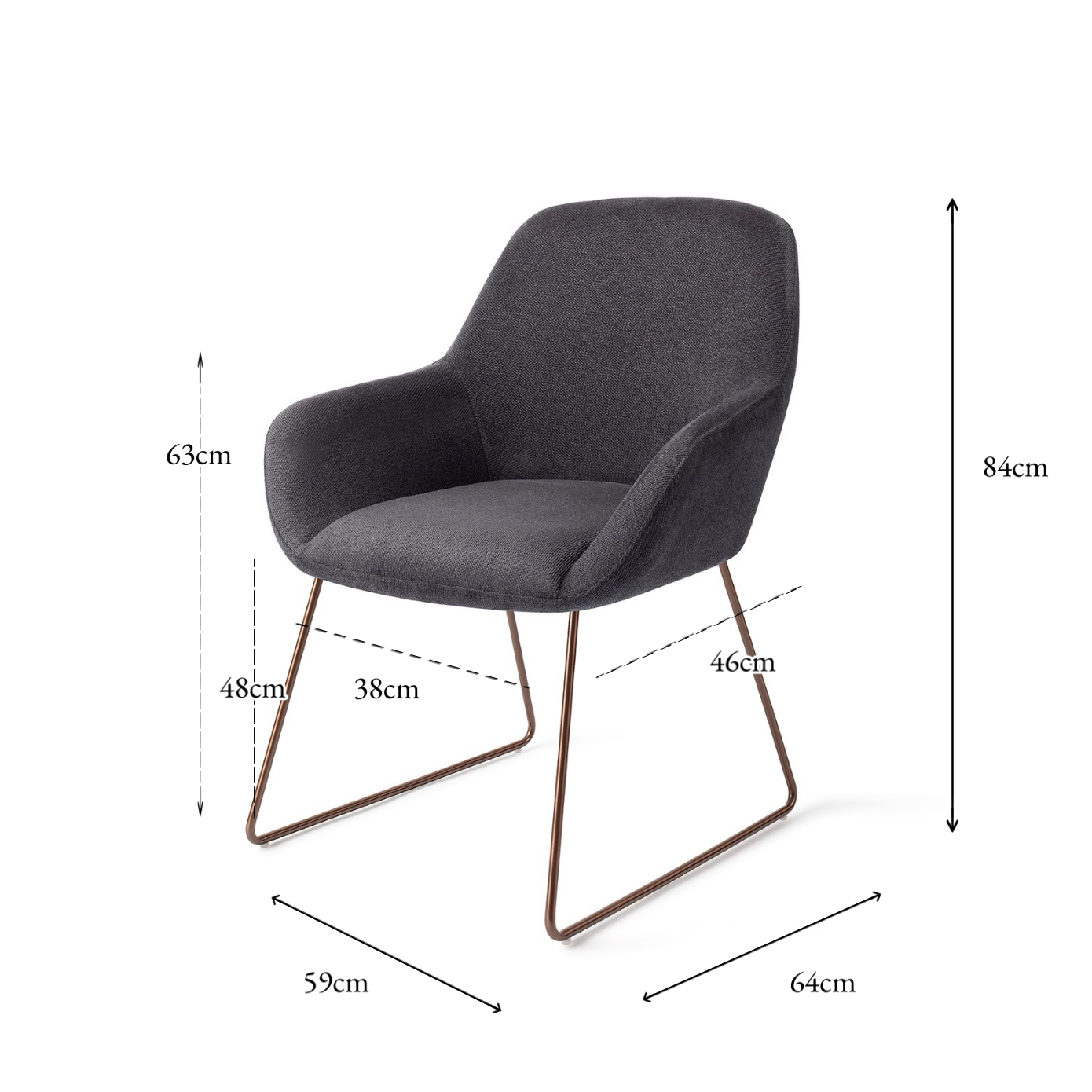 Kushi Dining Chair Black-Out