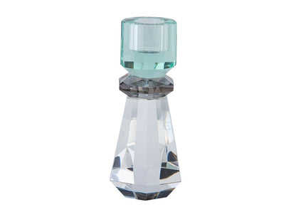 Clematis candlestick, clear/smoke/mint green