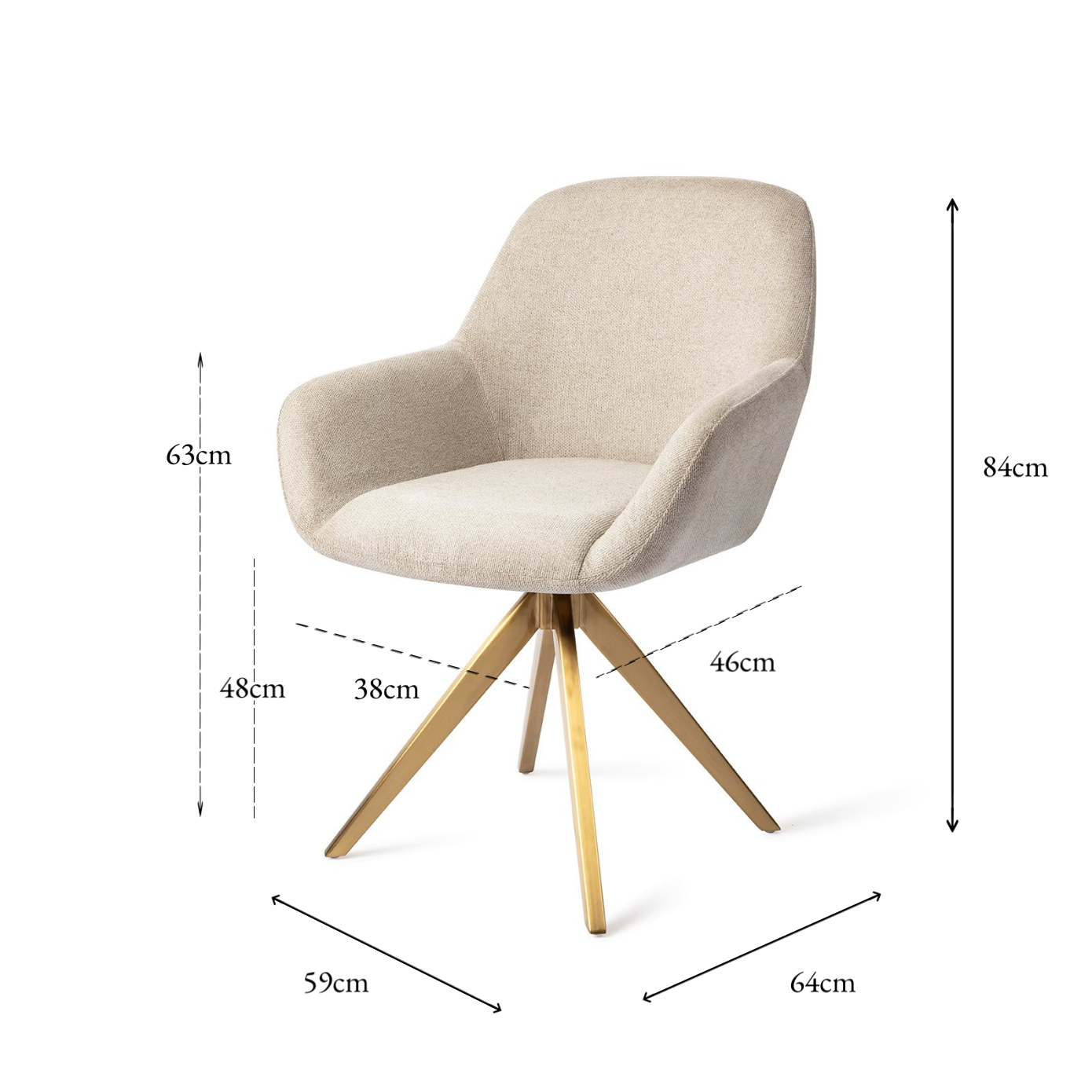 Kushi Dining Chair Ivory Ivy