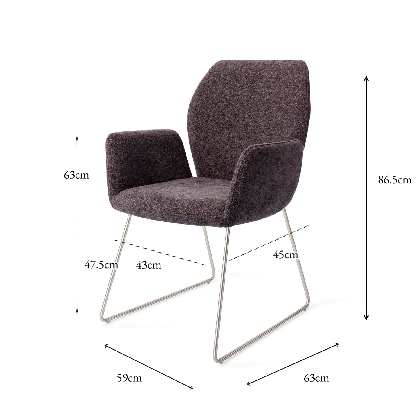 Misaki Dining Chair Almost Black