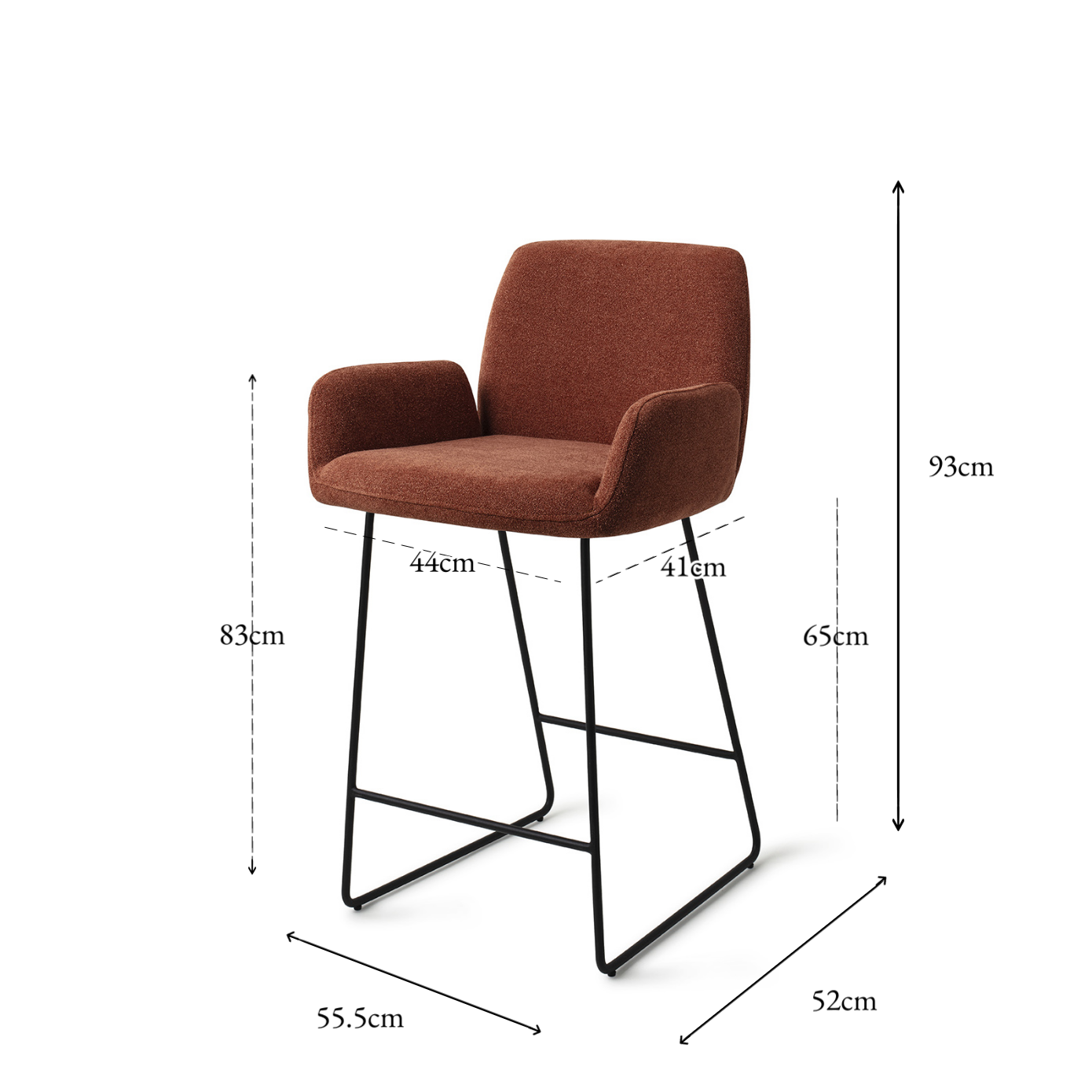 Misaki bar Chair Cosy Copper