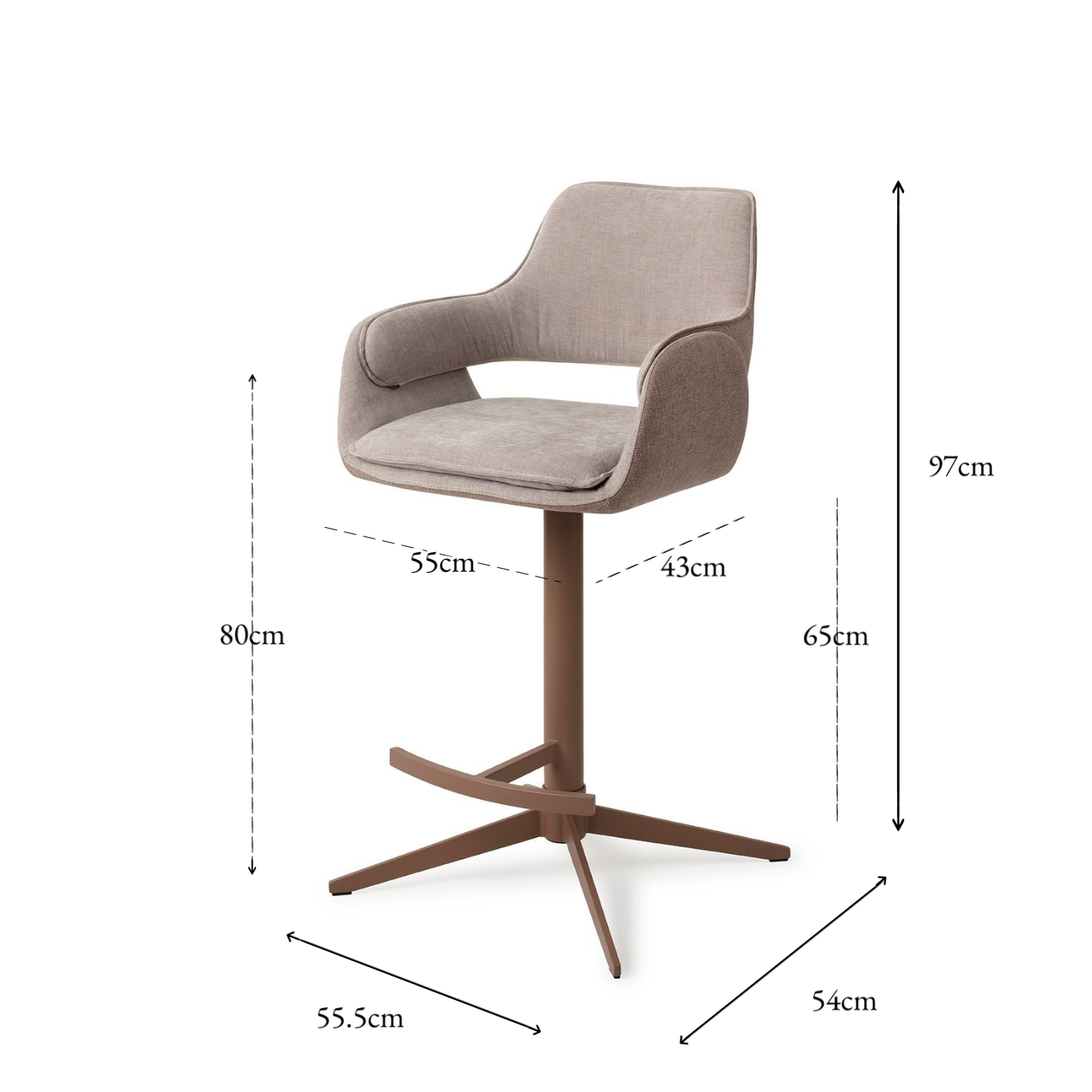 OKETO BAR CHAIR NO GREY MOUSE