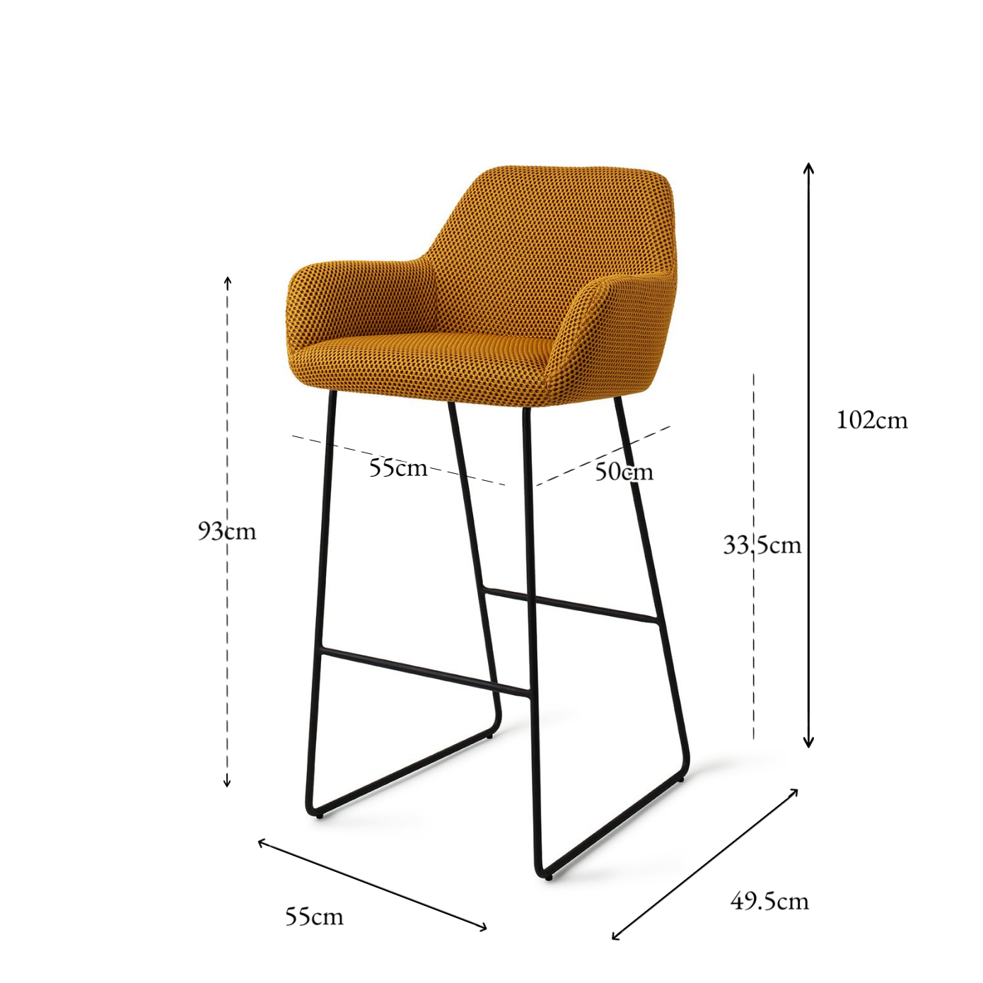 Hiroo Bar Chair Groovy Garam