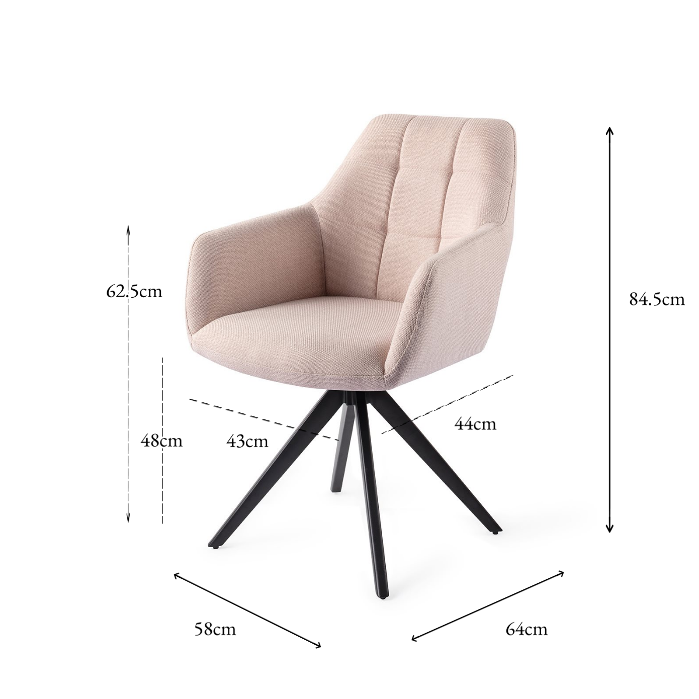 Noto Dining Chair Petal Pink