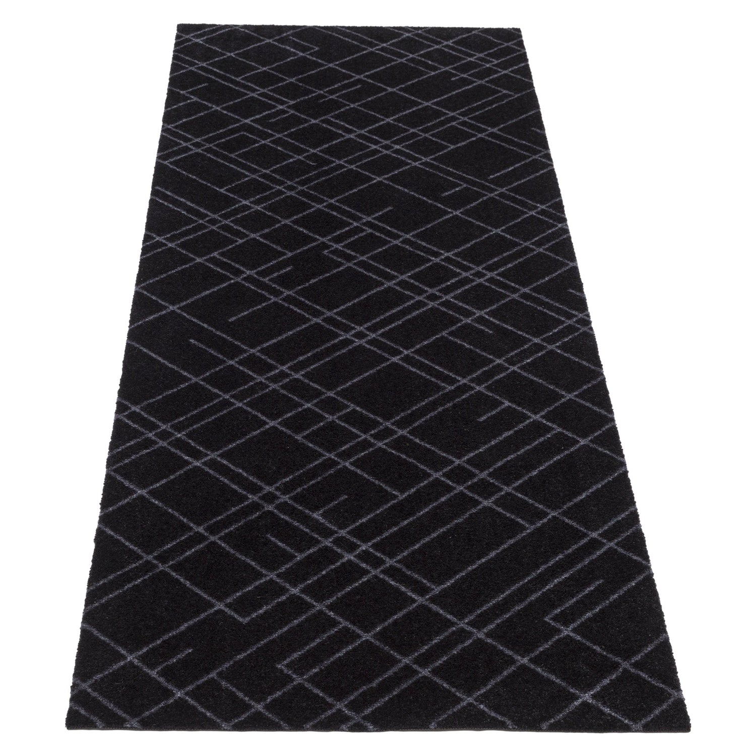 Floor mat 67 x 200 cm lines/black gray