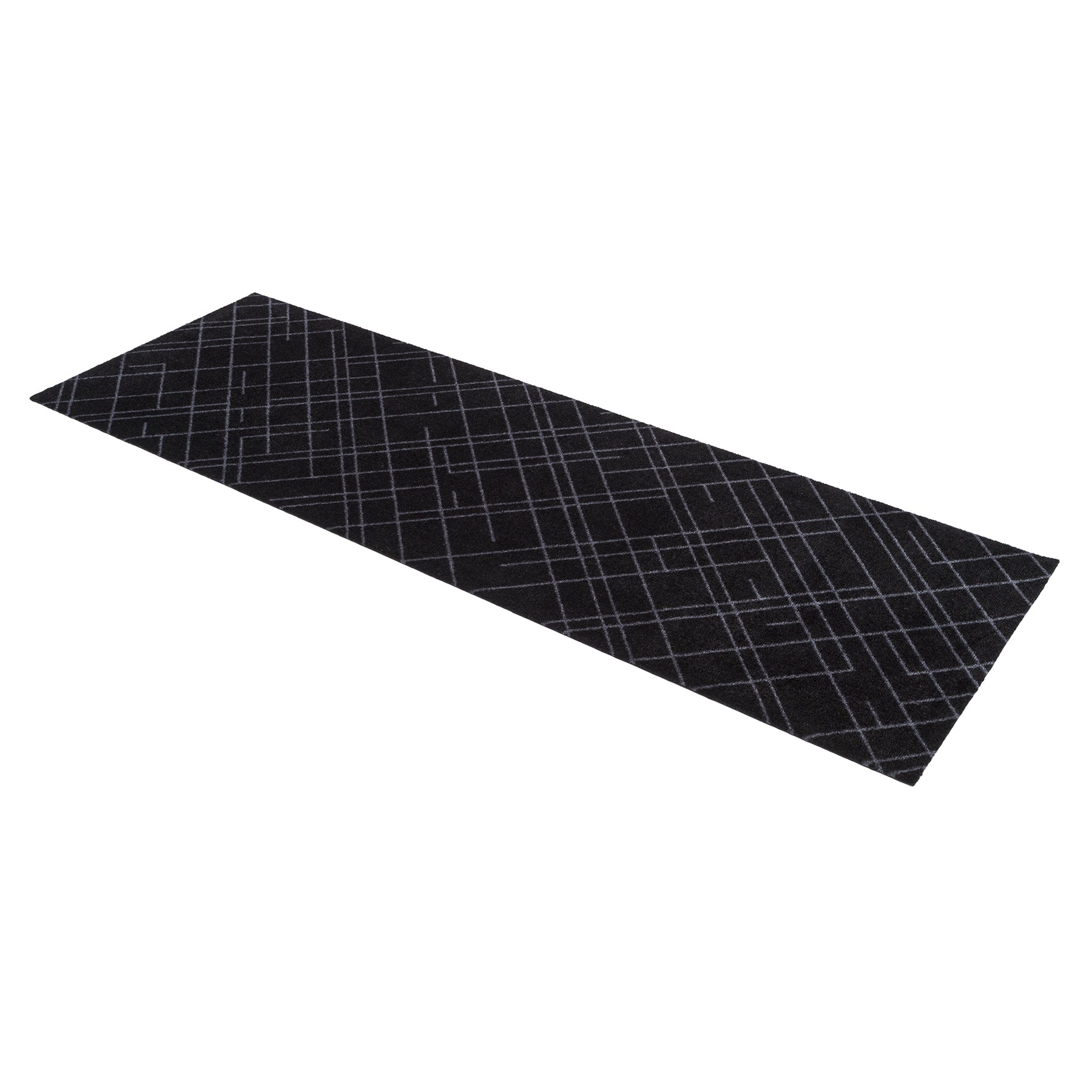 Floor mat 67 x 200 cm lines/black gray