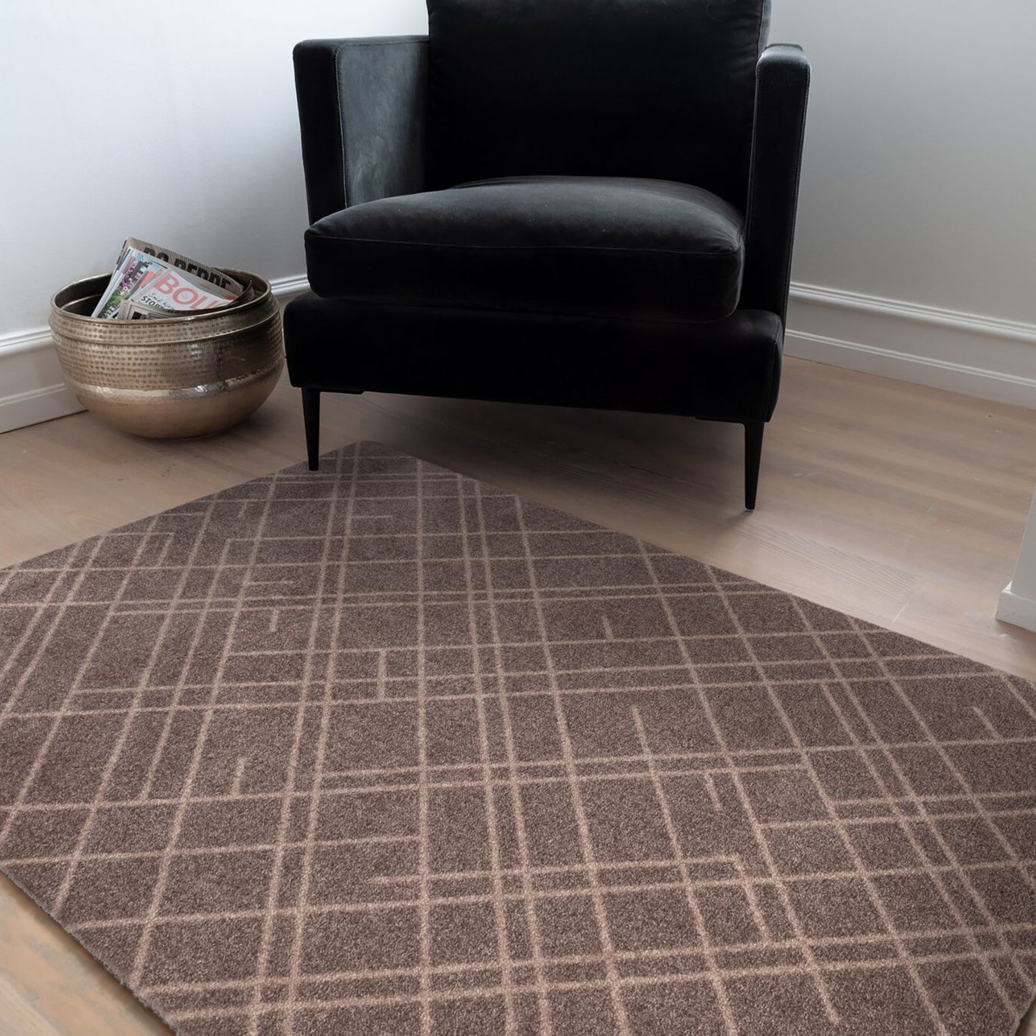 Floor mat 90 x 130 cm - lines/sand