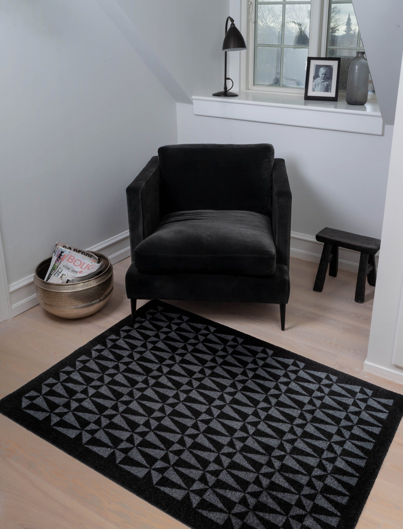 Floor mat 90 x 130 cm - Graphic/Black Gray