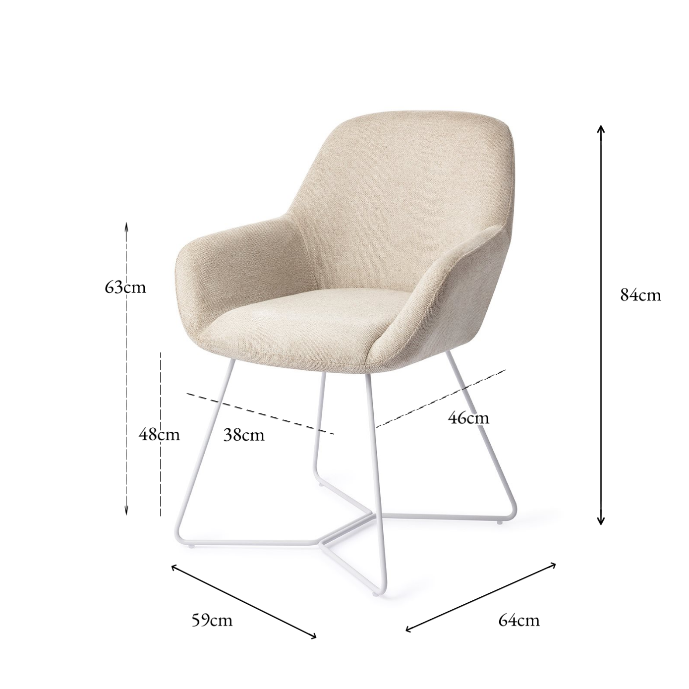 Kushi Dining Chair Ivory Ivy