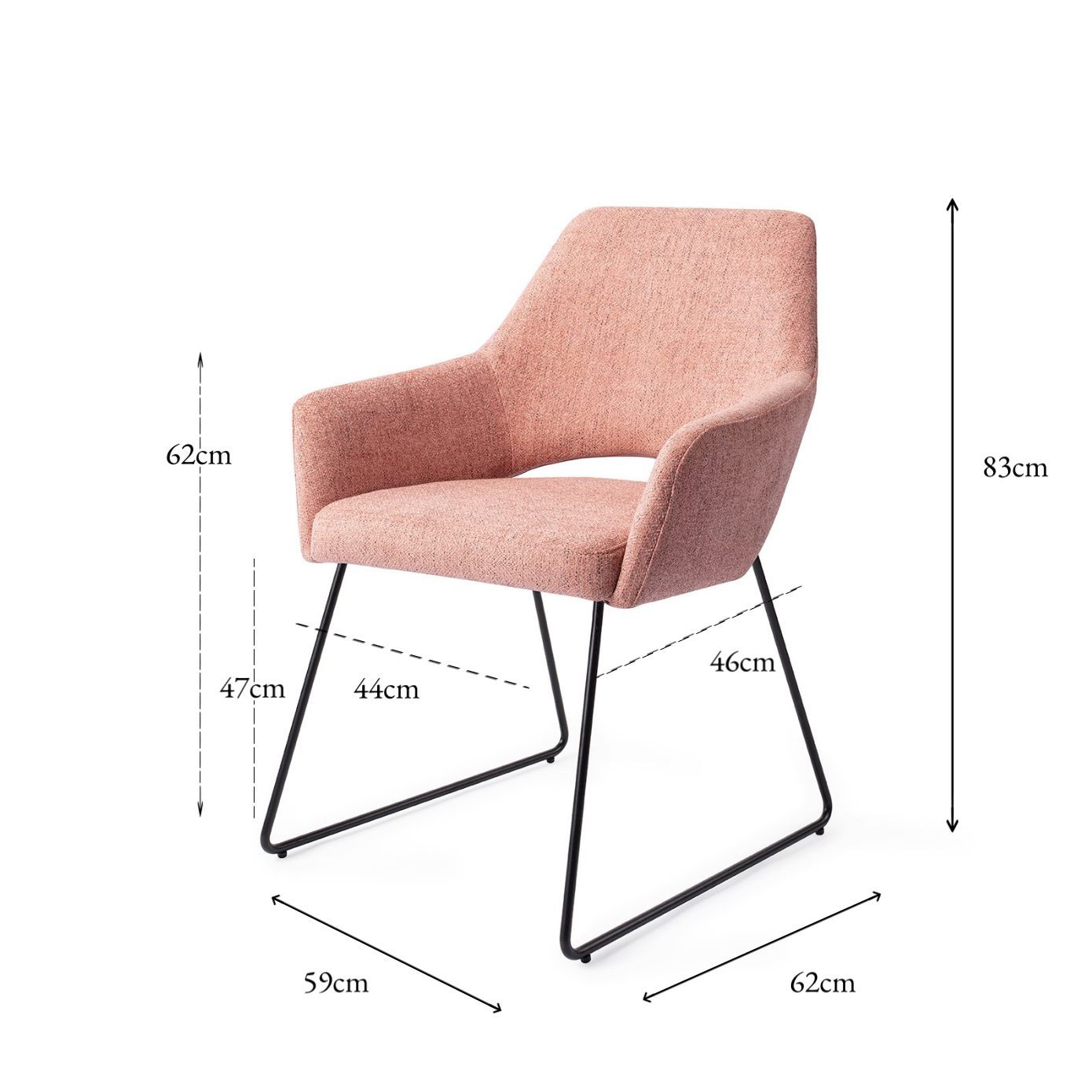 Yanai Dining Chair Pink Punch