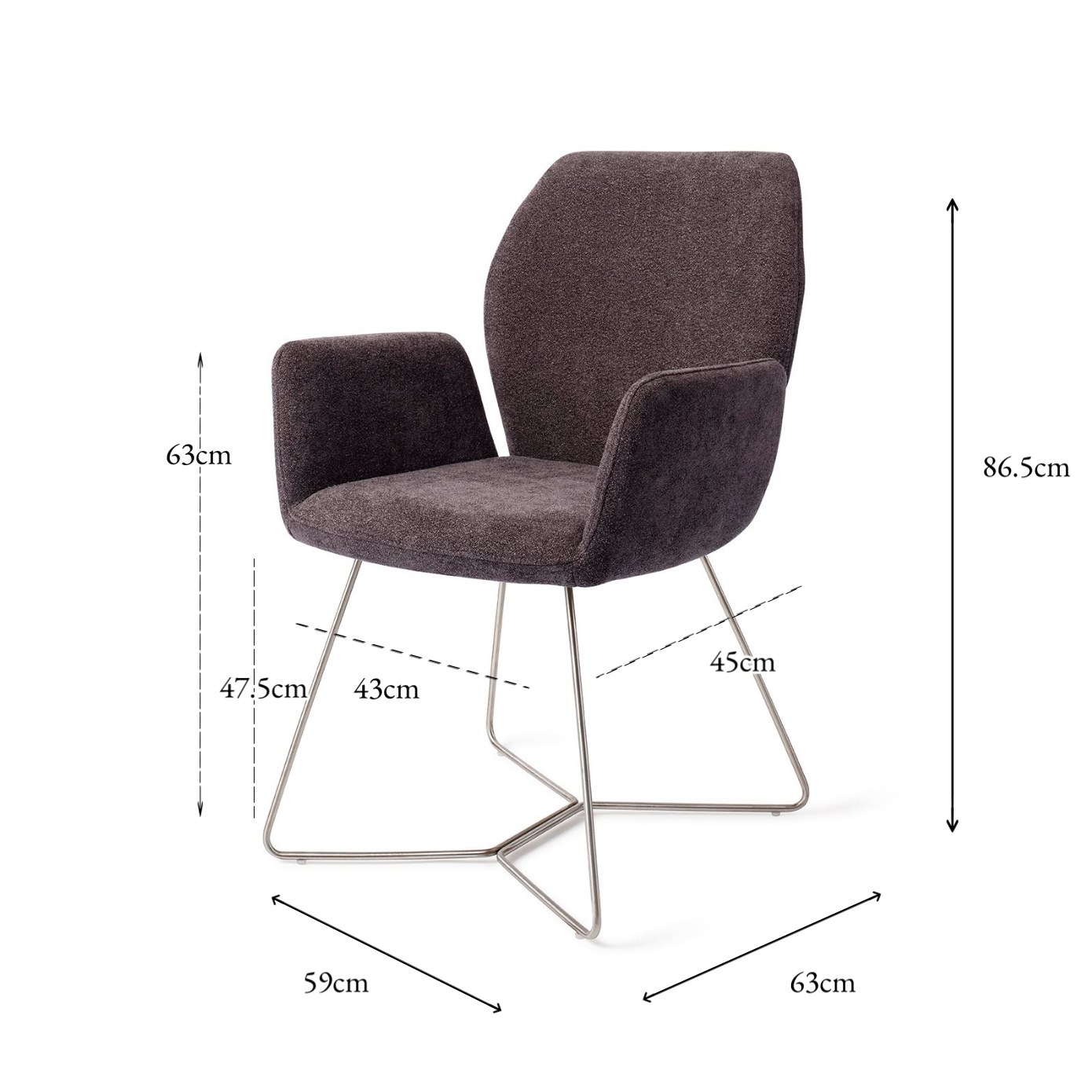 Misaki Dining Chair Almost Black