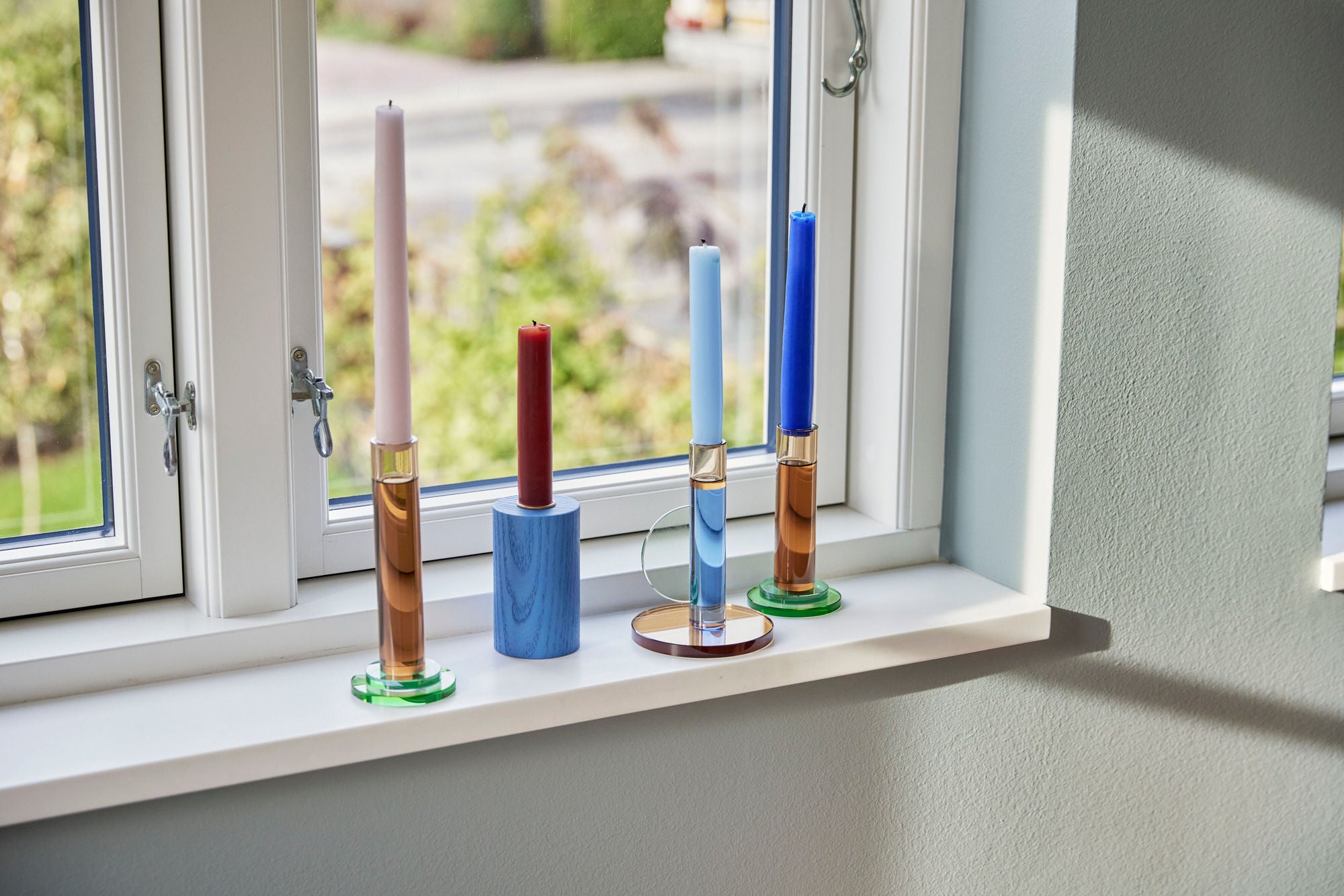 Hübsch Crayon candlesticks multicolored (set of 4)