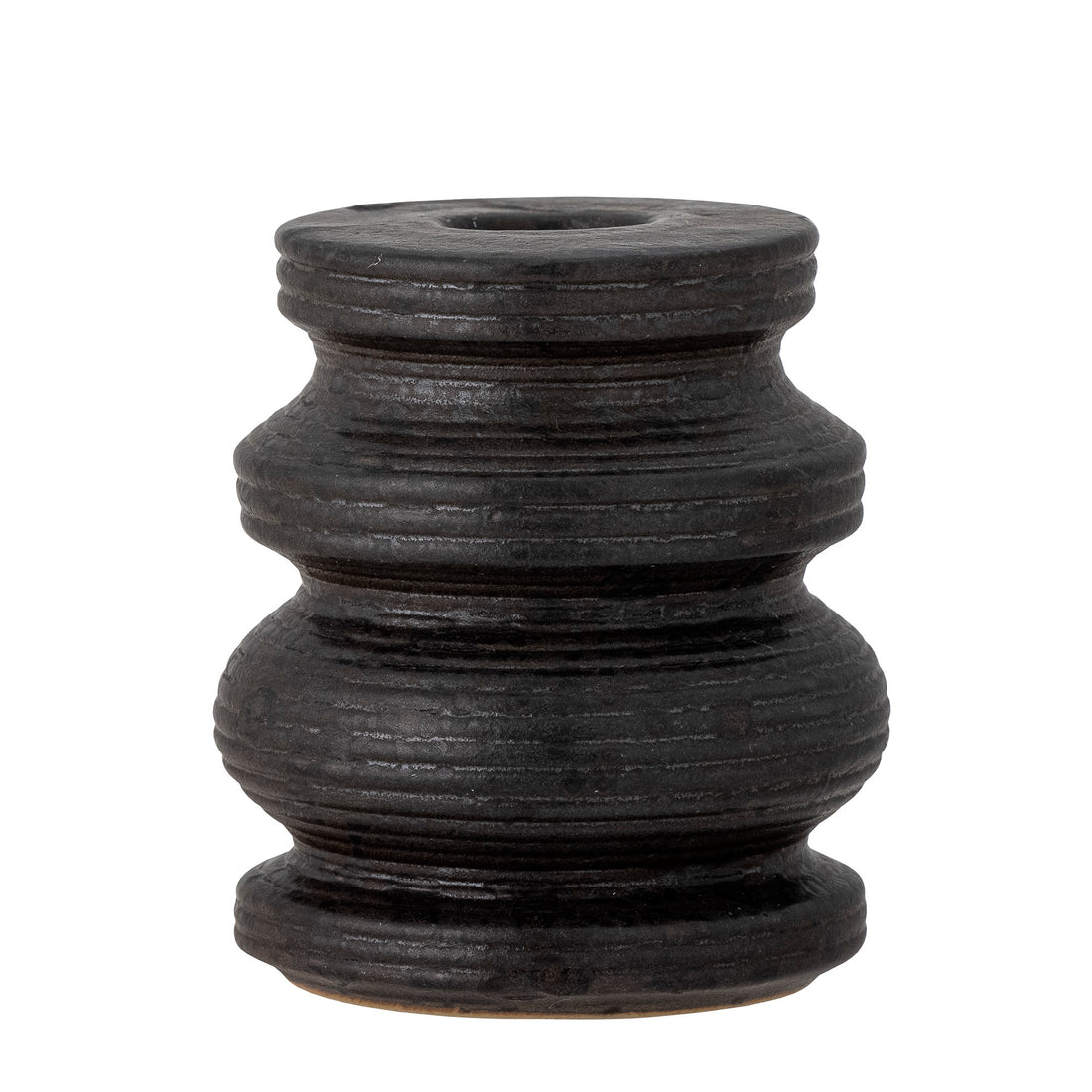 Idina candlestick, black, stoneware