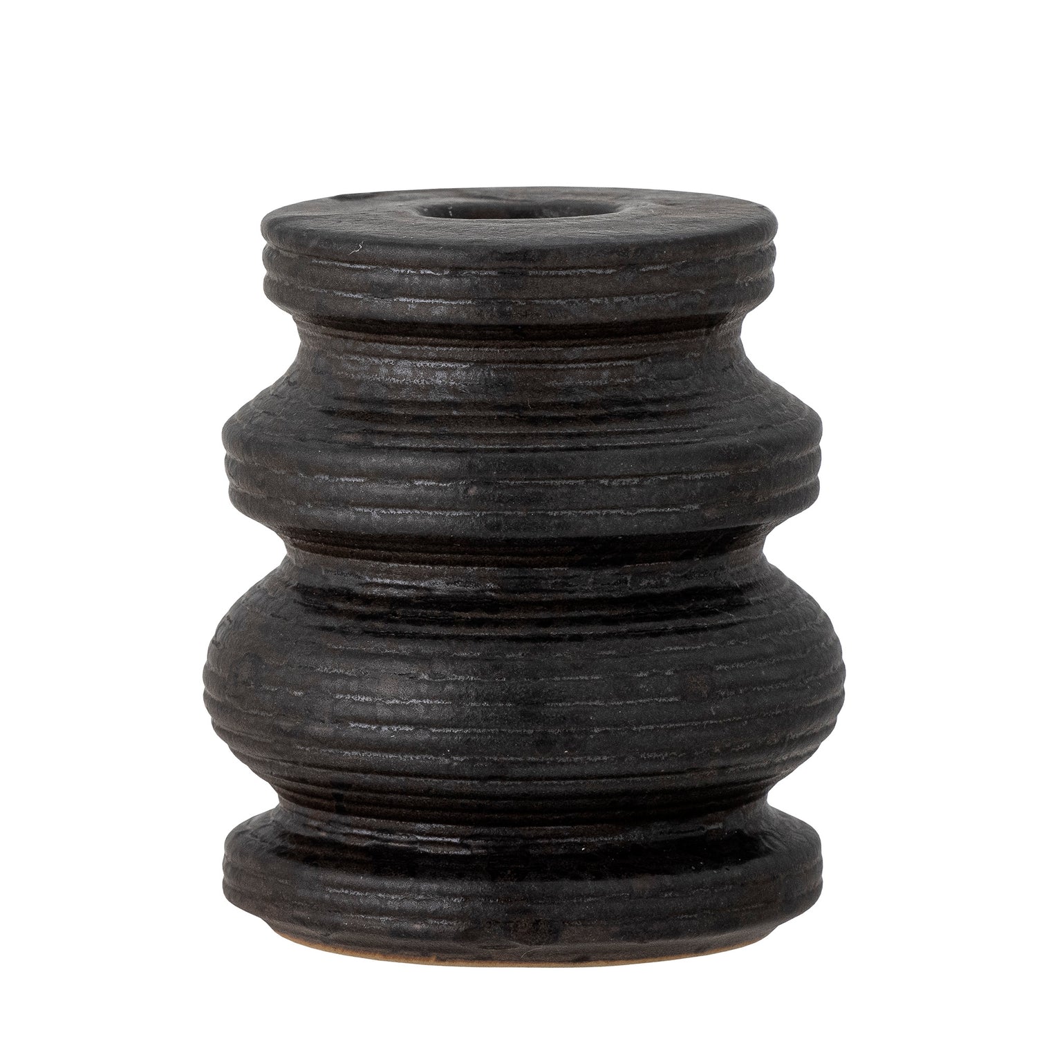 Idina candlestick, black, stoneware